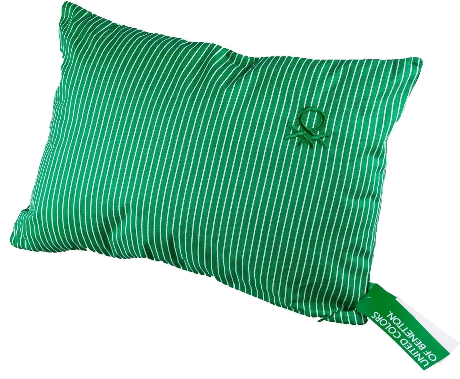 Benetton 100% Pamuk 35*50 Cm Çizgili Kırlent Dolu Yeşil Çizgili - YEŞİL