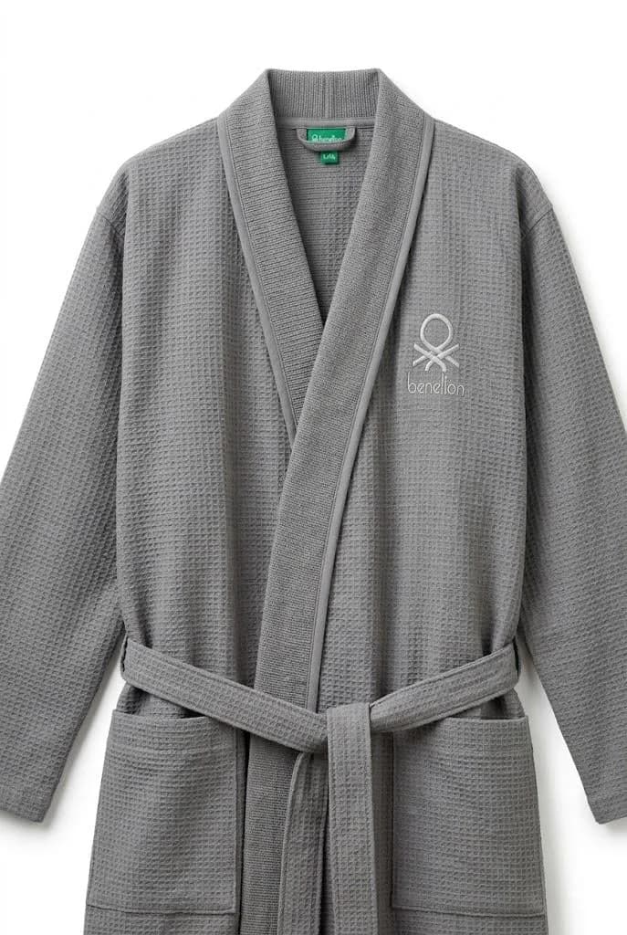 Be-Wfb007-Dgy %100 Pamuk Koyu Gri Bornoz - KOYU GRİ