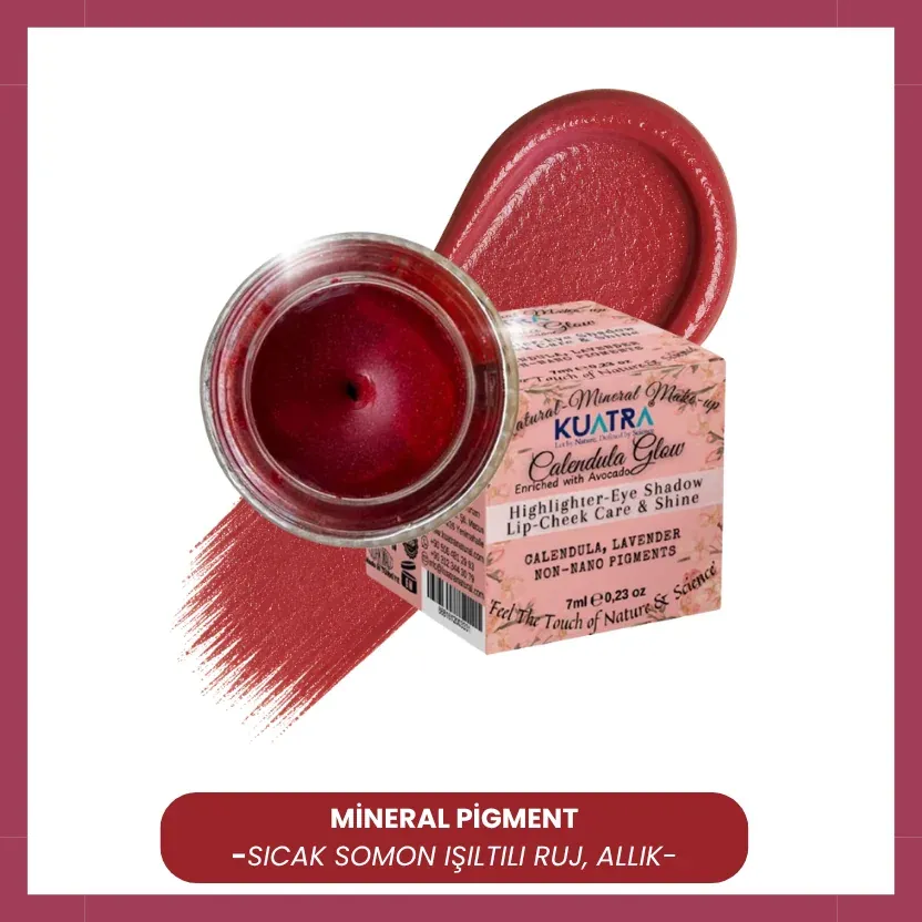 Kuatra Calendula Glow Doğal İçerikli Nemlendirici - Antioksidan Işıltı Veren Balm (Highlighter-Göz Farı-Allık-Ruj) 7ml
