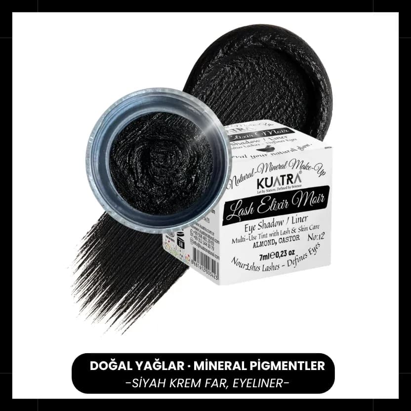 Kuatra Lash Elixir Noir Eye Shadow/Liner Multi-Use Tint with Lash &Skin Care
