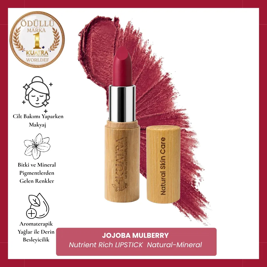 Kuatra Jojoba Mulberry No:25 Doğal Mineral Vegan Ruj Nemlendirici ve Besleyici Bakım