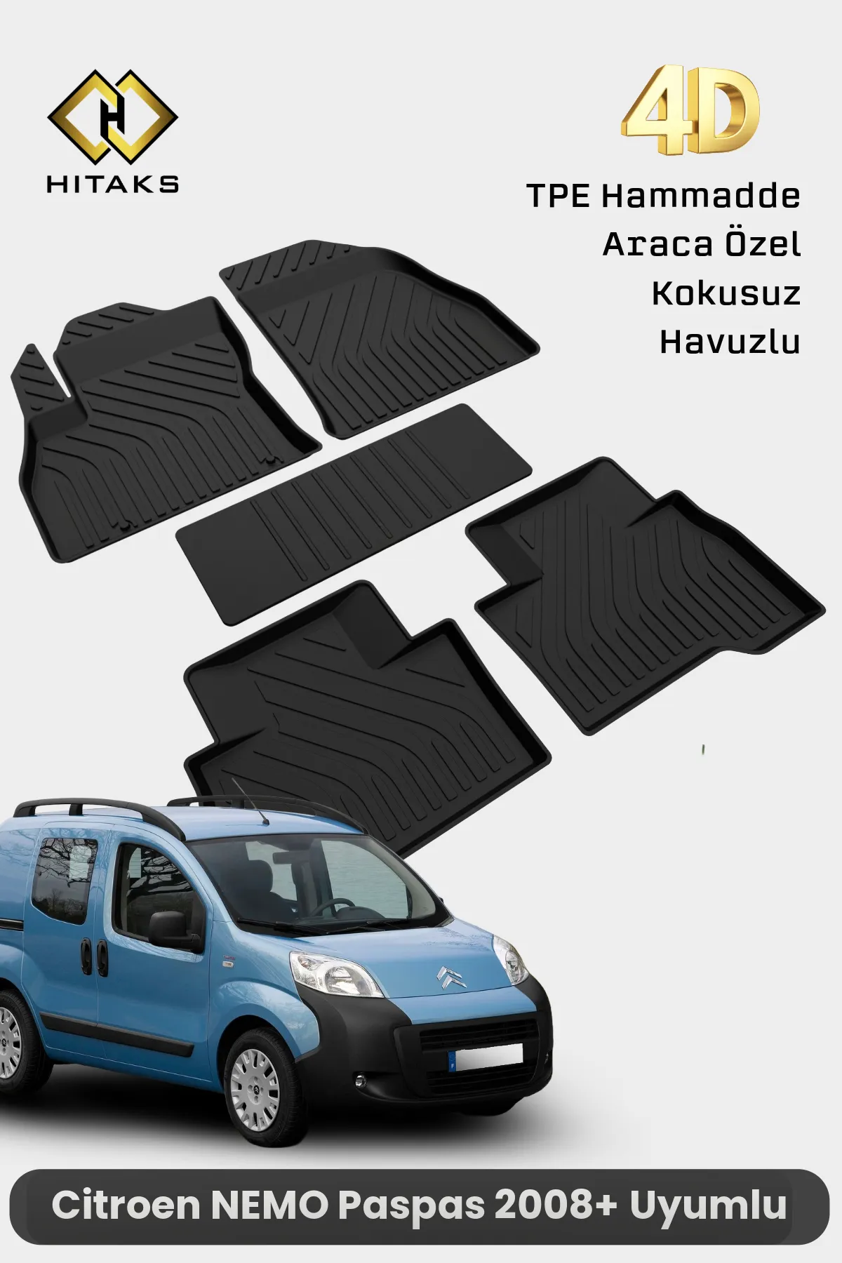 Citroen Nemo 2008 Sonrası 4D Havuzlu Paspas - Araca Özel Paspas