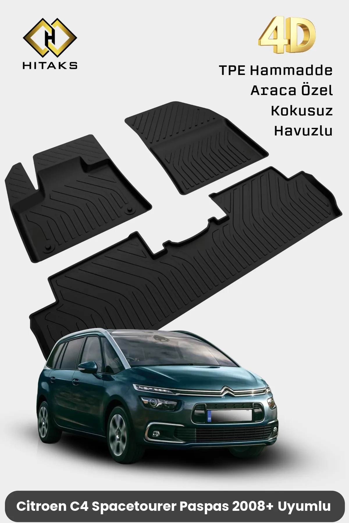 Citroen C4 Spacetourer 2018 2020 Havuzlu 4D Araca Özel Paspas