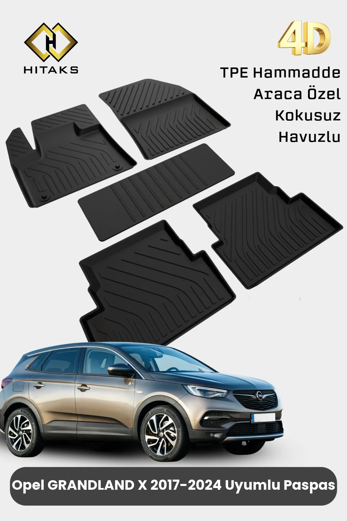 Opel Grandland X 2017-2024 4D Havuzlu Paspas - Araca Özel Havuzlu Paspas