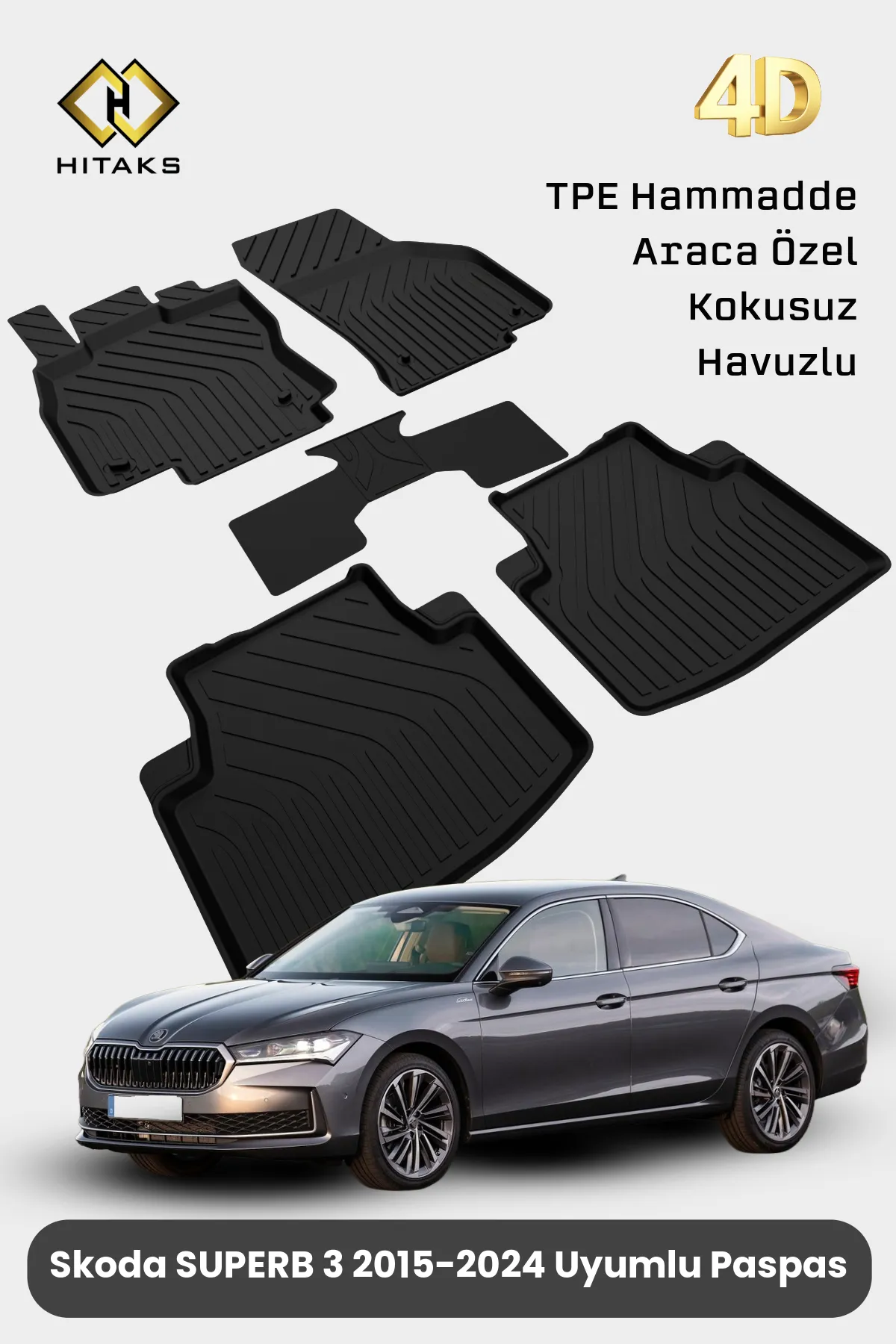 Skoda Superb Paspas 2015 2024 Arası Araca Özel Oto Paspas