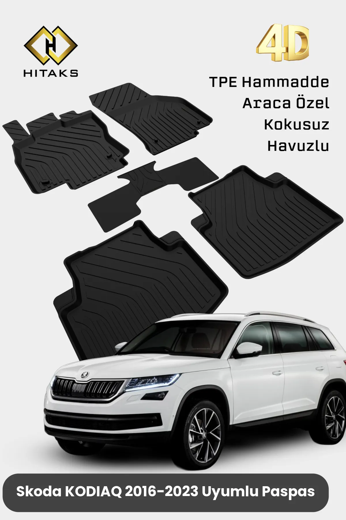 Skoda Kodiaq Paspas 4D Havuzlu Paspas 2016 2017 2018 2019 2020 2021 2022 2023