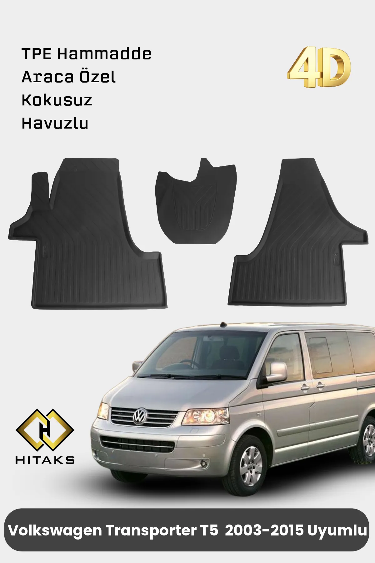 Volkswagen Transporter T5 Havuzlu 4D Paspas 2003 2004 2005 2006 2007 2008 2009 2010 2011 2012 2013 2014 2015