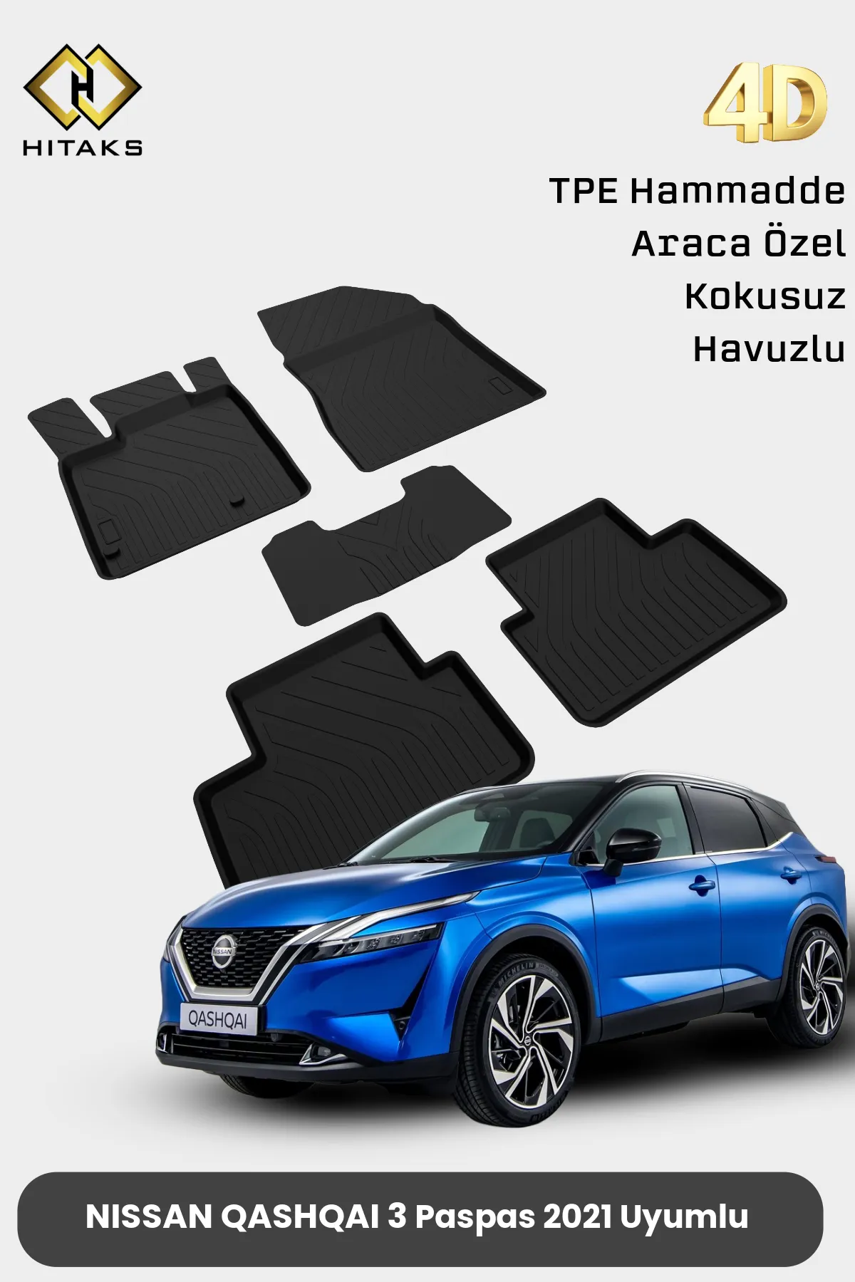 Nissan Qashqai 3 Araca Özel 4D Havuzlu Oto Paspas 2021 2022 2023 2024 2025 2026