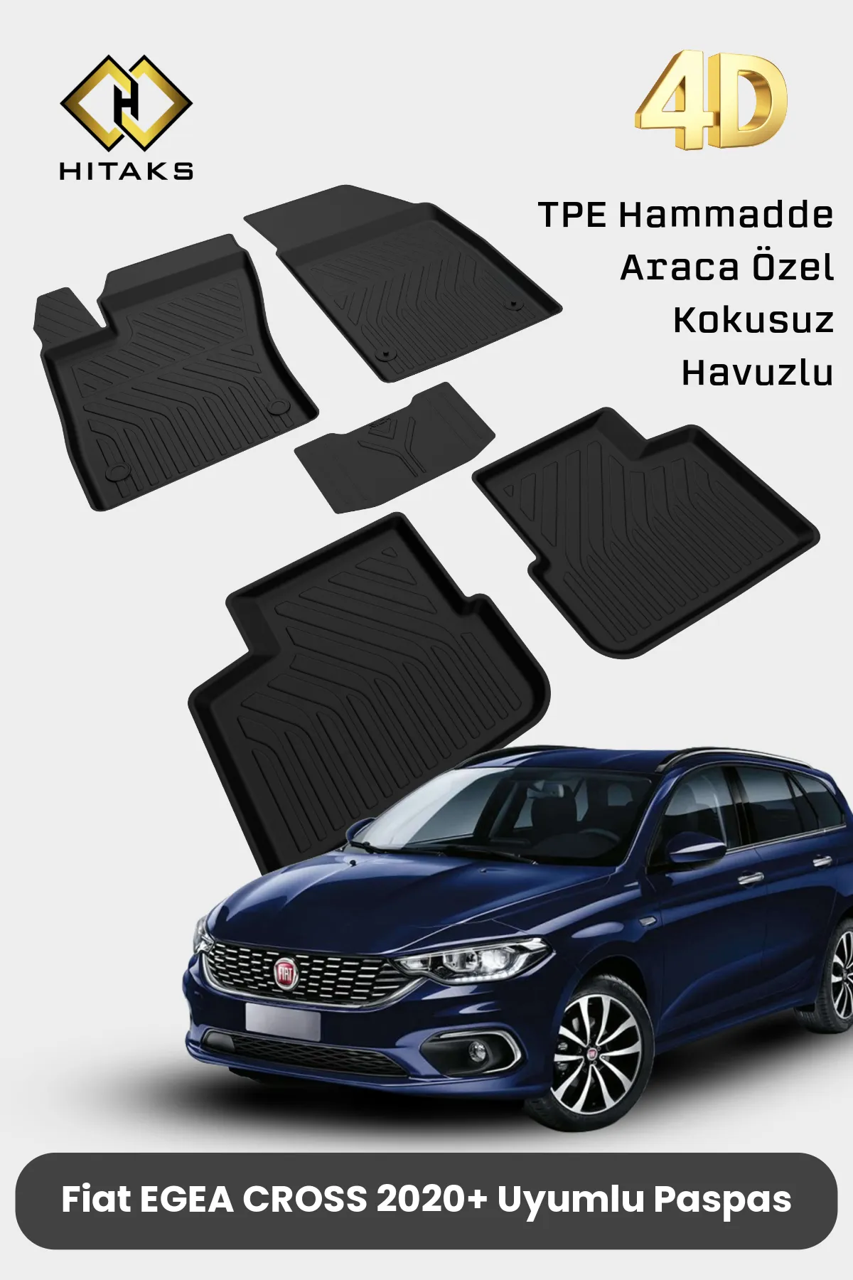 Fiat Egea HB 2016 Sonrası Uyumlu Araca Özel 4D Havuzlu Paspas