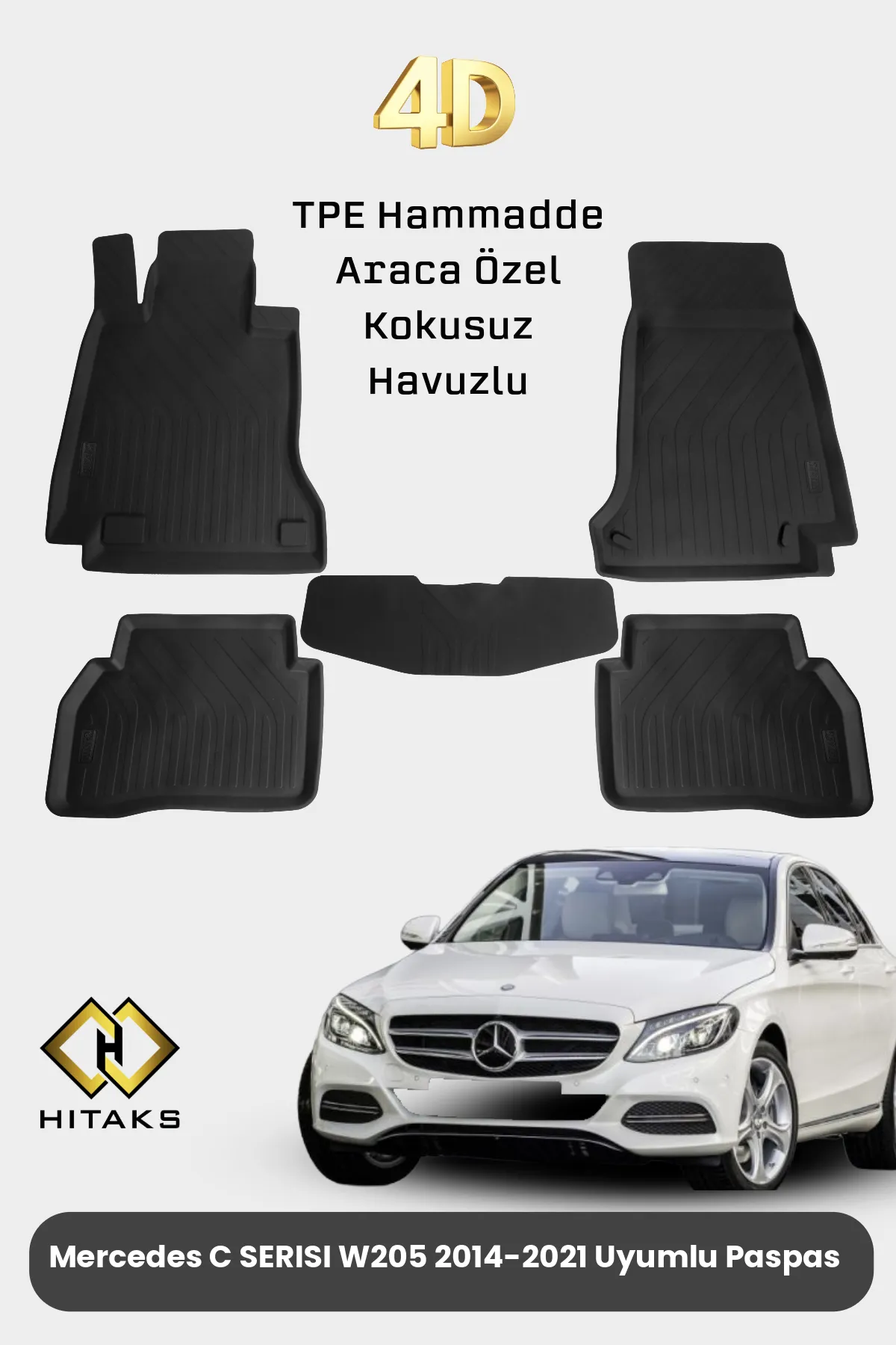 Mercedes C Serisi W205 Paspas 4D Havuzlu Paspas 2014 2015 2021 2016 2017 2018 2019 2020 2021