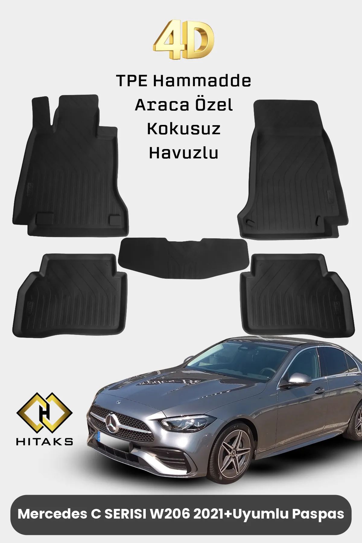 Mercedes C Serisi W206 4D Havuzlu Paspas 2021 2022 2023 2024 2025 2026