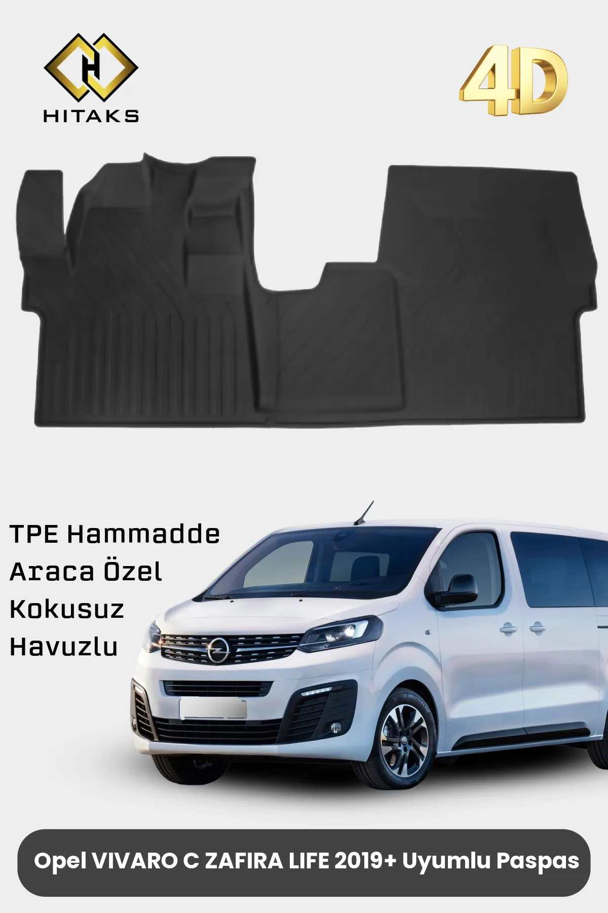 Черный комплект ковриков для Opel Vivaro Zafira Life, специально для 4-дверного автомобиля после 2019 года