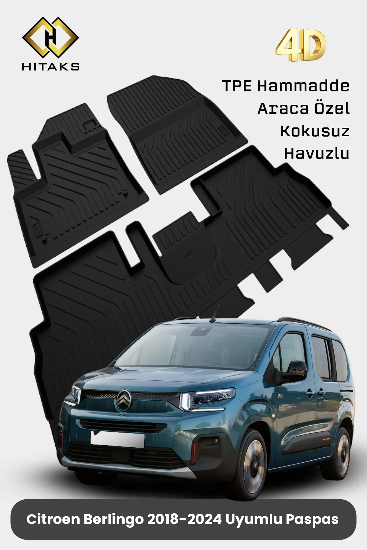 Специальные 4D поддоны для Citroen Berlingo 4D, после 2025 года