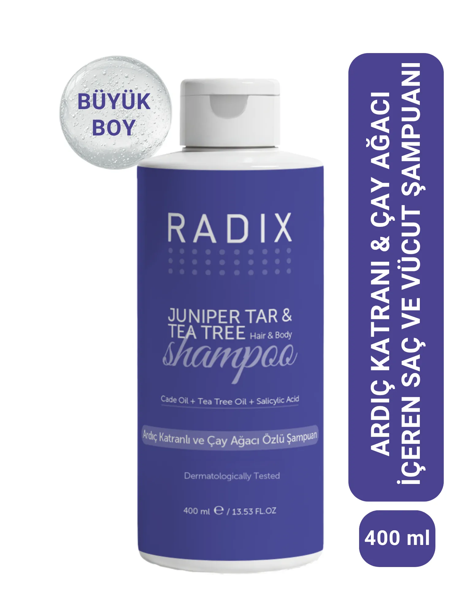 RADIX Saç Yağlanma ve Kepek Karşıtı Ardıç Katranlı Ve Çay Ağacı Özlü Şampuan 400ML