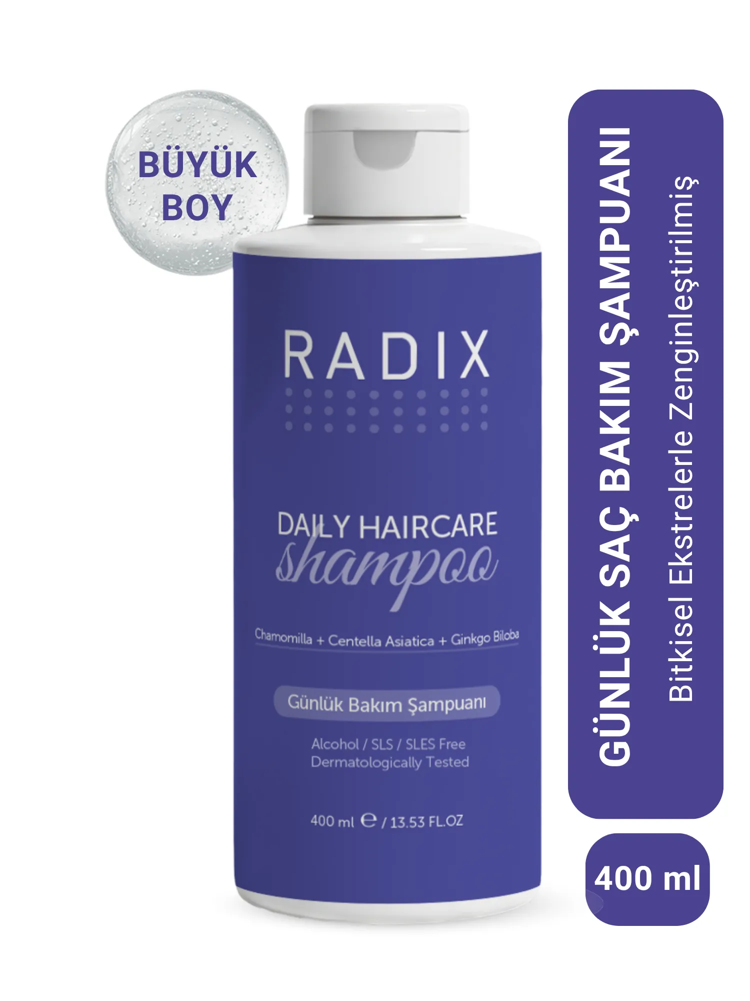 RADIX Tüm Saç Tipleri Için Tuzsuz Günlük Bakım Şampuanı 400 ML