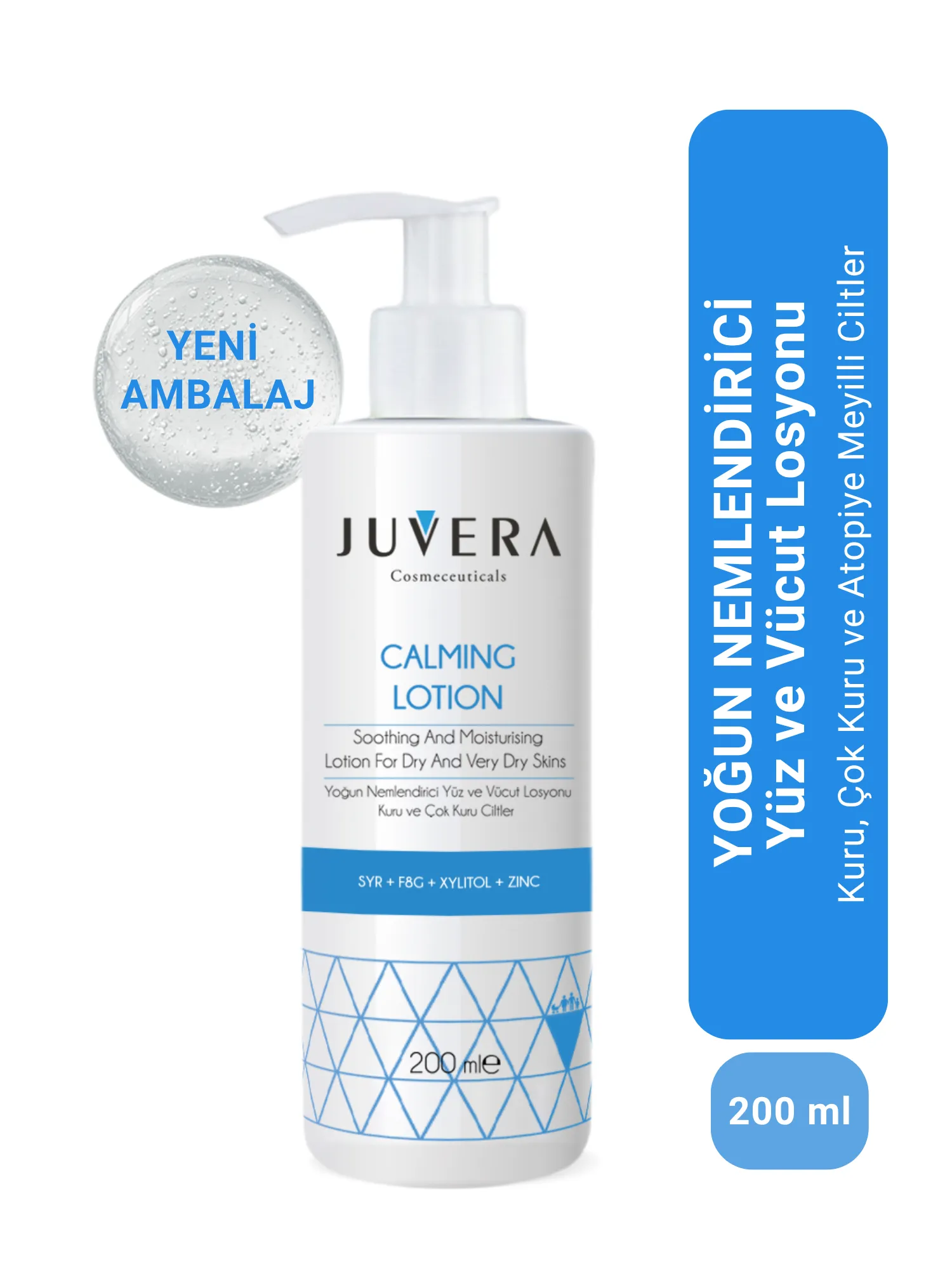 JUVERA Yoğun Nemlendirici Yüz, Vücut Losyonu - Kuru ve Atopik Ciltler - Calming Lotion 200 ml