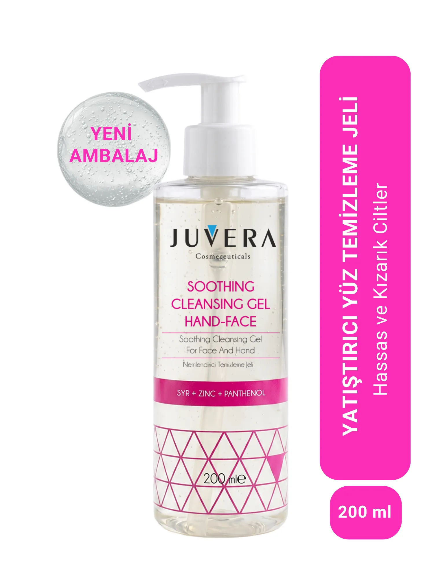 JUVERA Hassas Ciltler Için Yüz Yıkama Jeli | Nemlendirici Etkili Yüz Temizleme Jeli 200 ml